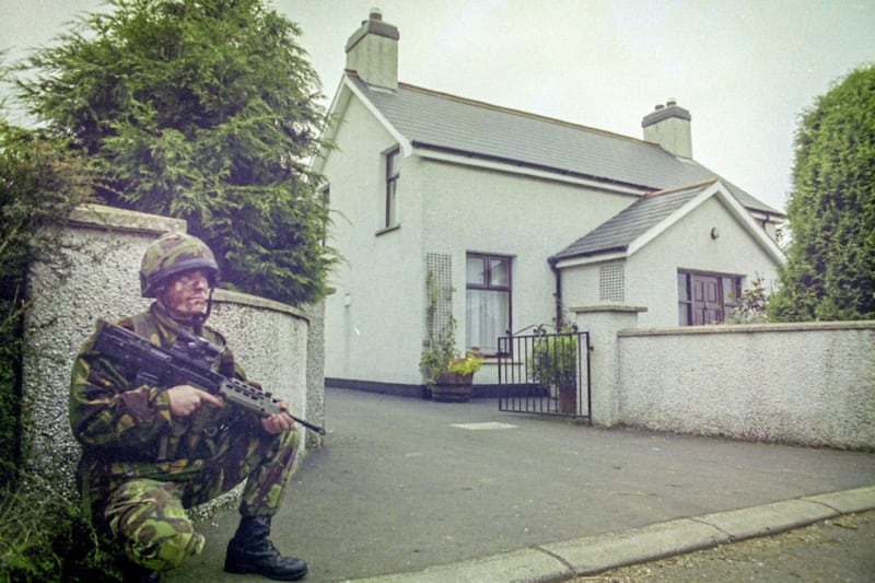 A British soldier at the scene of the shooting 