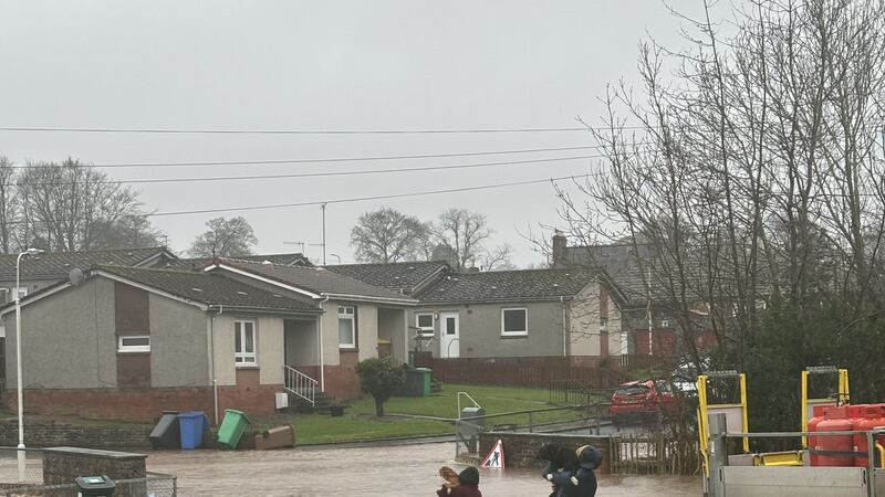 Floodwaters caused by Storm Gerrit in Scotland