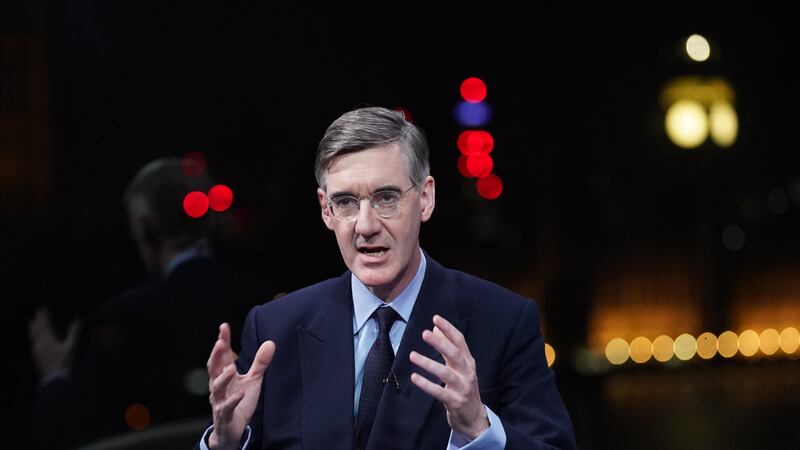 Sir Jacob Rees-Mogg was filmed being chased by protesters