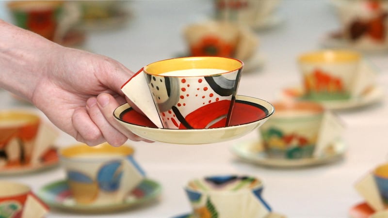 Colourful Clarice Cliff teacups