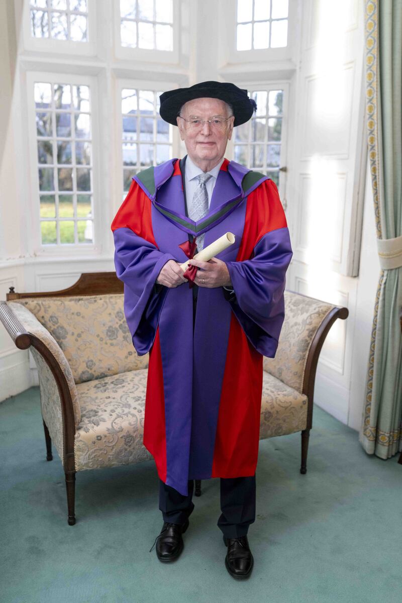 Hugh Logue receives an honorary doctorate from University of Galway. Picture by Andrew Downes - Xposure 
