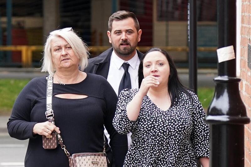 Lewis Franks was joined by his mother and partner in court, seen here at a previous court hearing (Jacob King/PA)