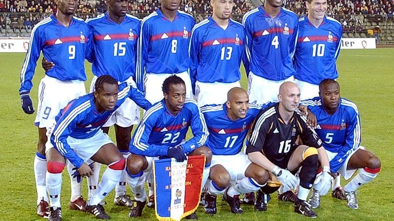 The France international soccer team with Zinedine Zidane at back right of picture (10)&nbsp;