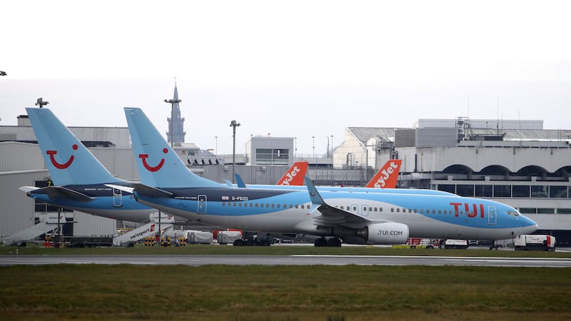 &nbsp;Tui planes at Glasgow Airport after Prime Minister Boris Johnson has put the UK in lockdown to help curb the spread of the coronavirus.