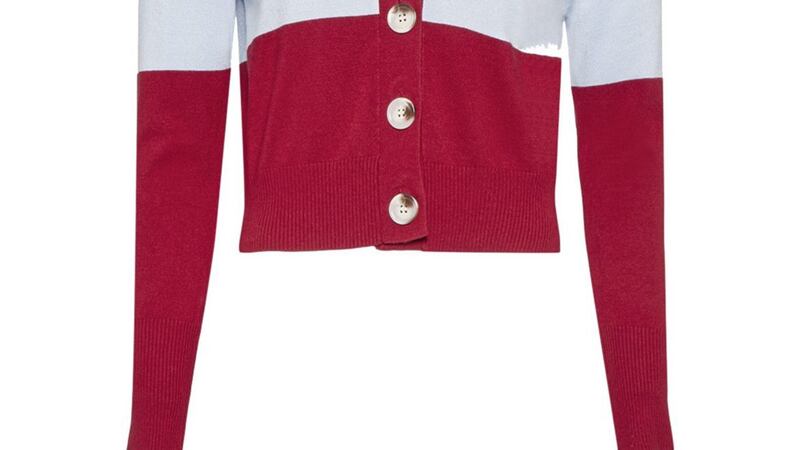Coast Red V Neck Stripe Cardi, &pound;31.50 (was &pound;45), available from Coast 