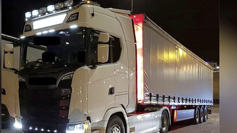 A lorry seized by the Republic&#39;s Criminal Assets Bureau at Dublin port on Tuesday in connection with a smuggling probe 
