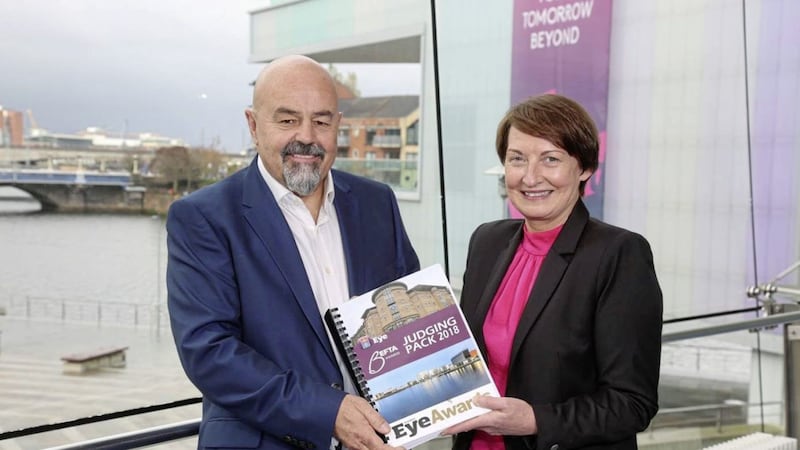Richard Buckley, editor of Business Eye, with Ann McSorley, head of corporate at First Trust Bank 