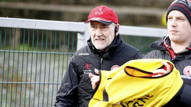 Tyrone manager Mickey Harte is wary despite the recent league win over Kerry.<br />Pic Philip Walsh.