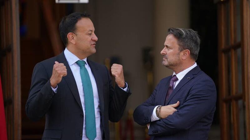 Leo Varadkar (left) with Prime Minister of Luxembourg Xavier Bettel at Government Buildings in Dublin (Niall Carson/PA)
