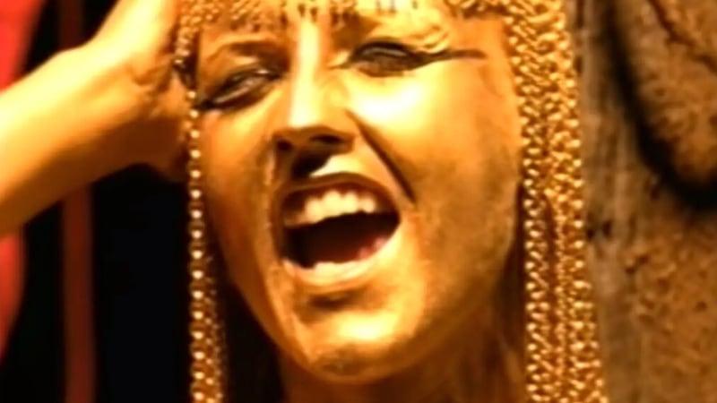 Dolores O'Riordan in the video for The Cranberries' 1994 hit Zombie.