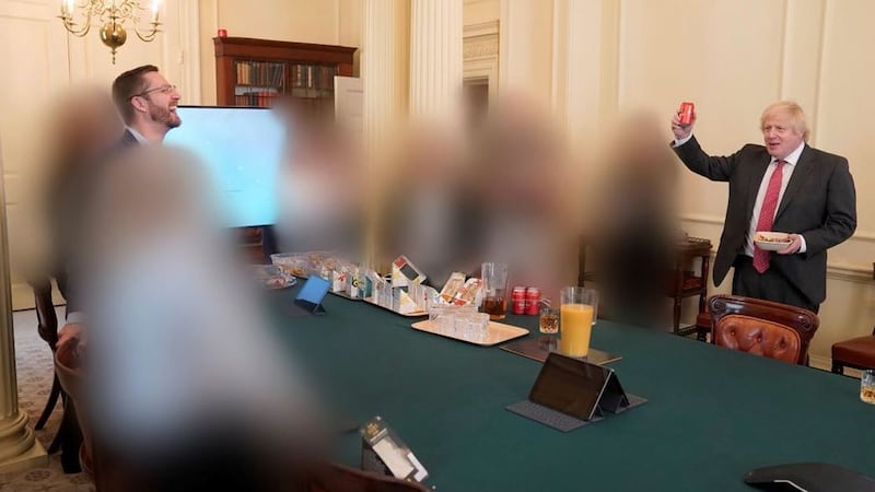 &nbsp;A gathering in the Cabinet Room in 10 Downing Street on Prime Minister Boris Johnson's birthday, which has been released with the publication of Sue's Gray report into Downing Street parties in Whitehall
