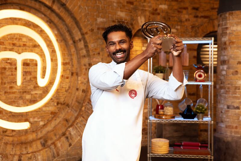 Veterinary surgeon, Brin Pirathapan, has claimed the prestigious title of MasterChef Champion 2024, (credit Shine TV/BBC)