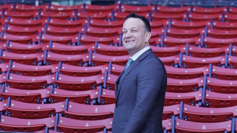 Leo Varadkar in the stands at Fenway park