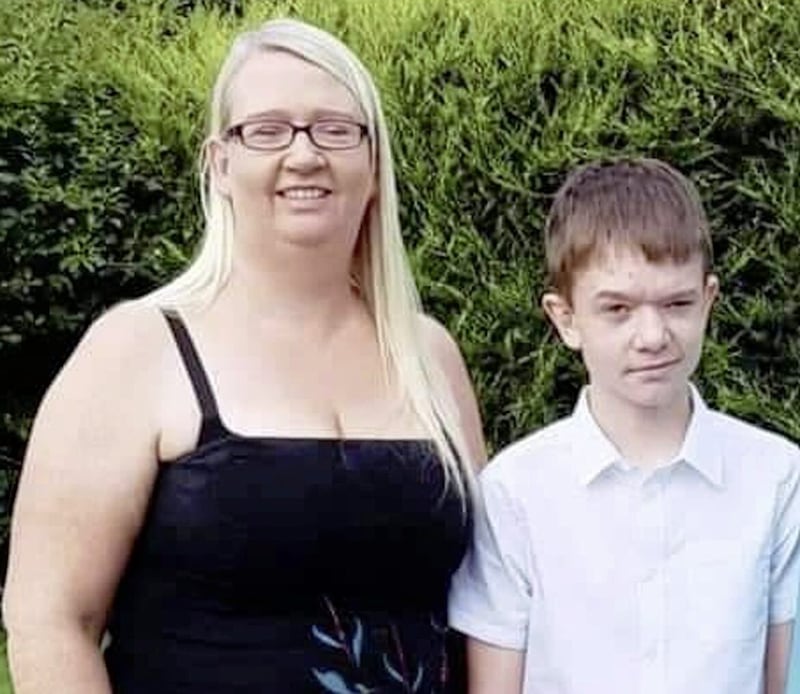 Catherine O'Donnell, 39, and her 13-year-old son James Monaghan,.