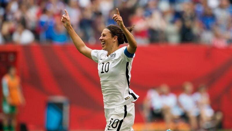 The USA's Carli Lloyd celebrates her hat-trick in last week's World Cup final victory over Japan&nbsp;