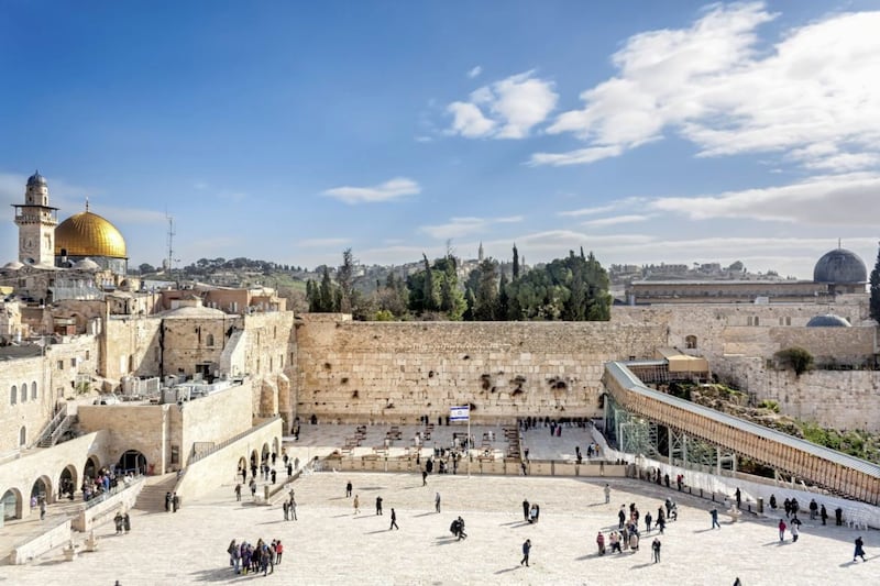 The Wailing Wall and Temple Mount in Jerusalem. 