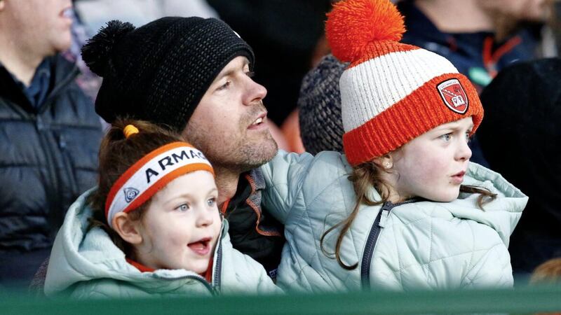 Young Armagh fans look on to see their heroes Picture: Philip Walsh 