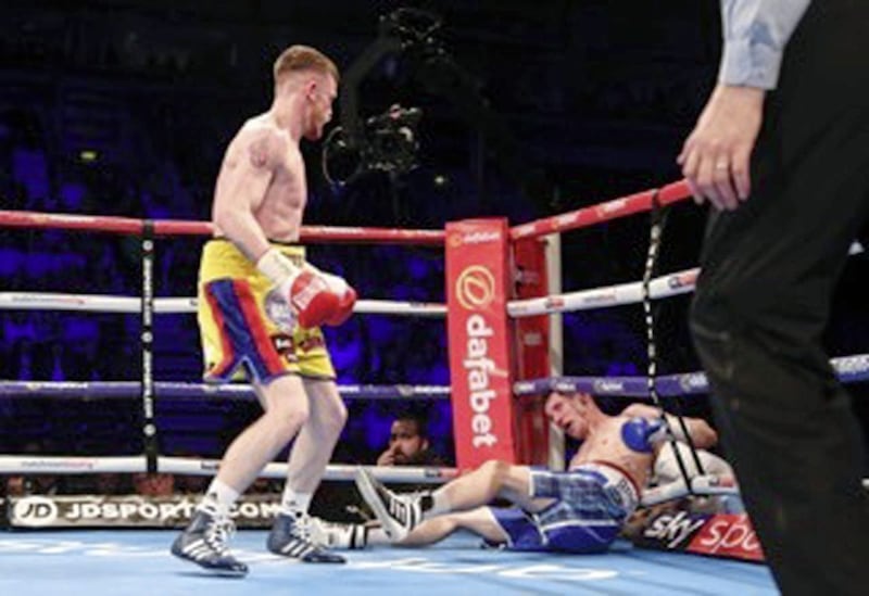 Darren Traynor was knocked out by James Tennyson at the SSE Arena in 2017 