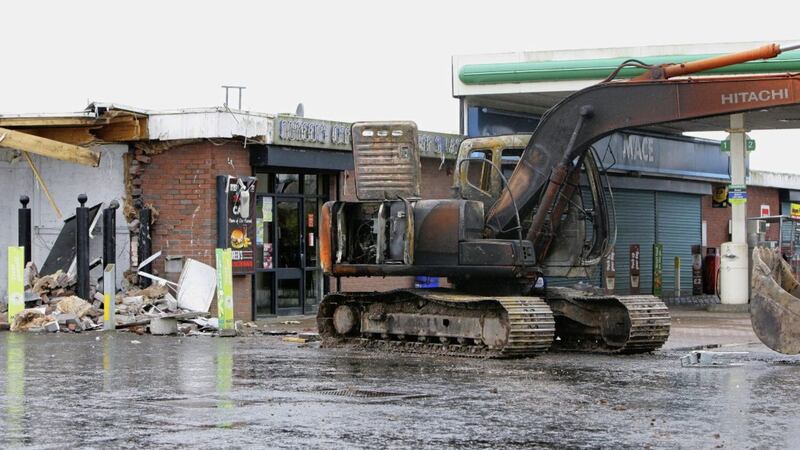 The scene at Cabragh Filling Station on the Ballygawley Road near Dungannon. Picture by Ann McManus 