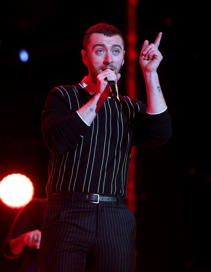 Sam Smith performs on stage (Isabel Infantes/PA)
