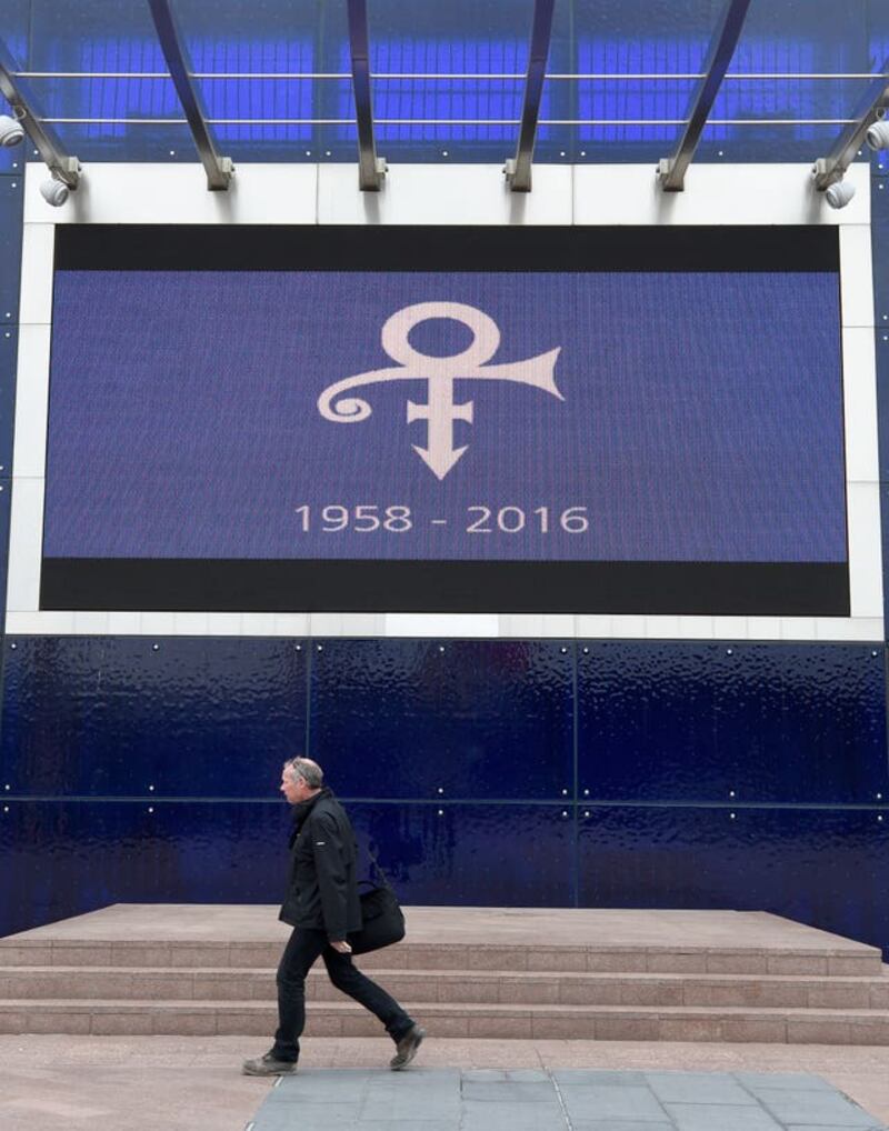 The O2 in London displayed a tribute to Prince (PA)