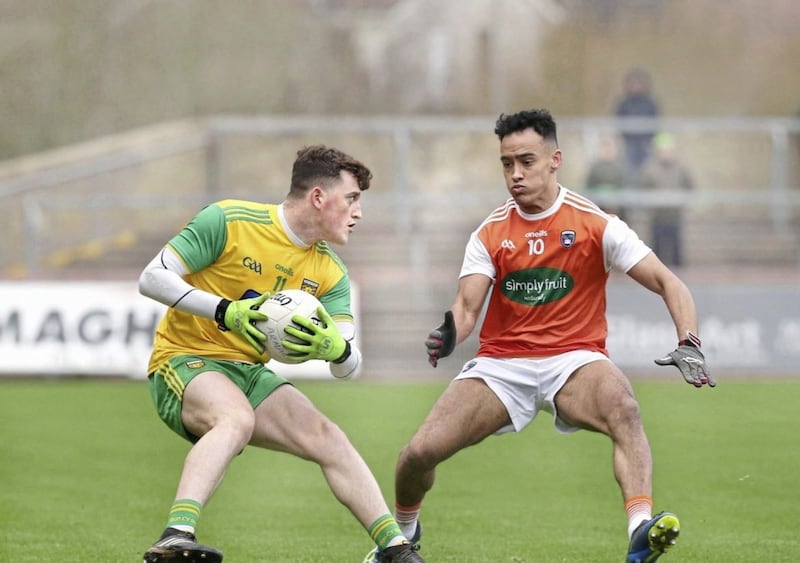 Jemar Hall scored two points in an impressive display for Armagh yesterday 