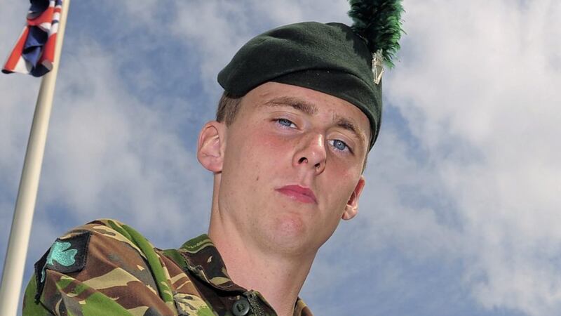 Ranger Michael Maguire, of the 1st Battalion, Royal Irish Regiment, died after coming under machine gun fire during an exercise at the Castlemartin Training Area in Pembrokeshire in May 2012. Captain Jonathan Price is facing sentence after being convicted over the killing of the 21-year-old soldier who was fatally shot during the training exercise PICTURE: Andrew Matthews/PA