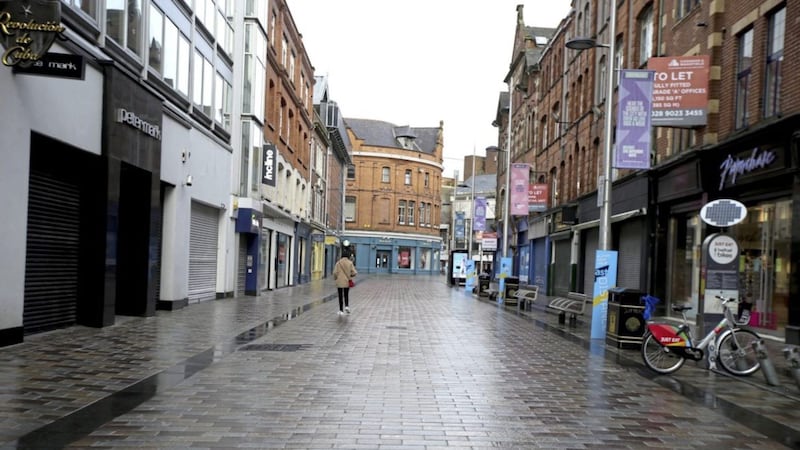 Streets in Belfast deserted. Picture by Hugh Russell