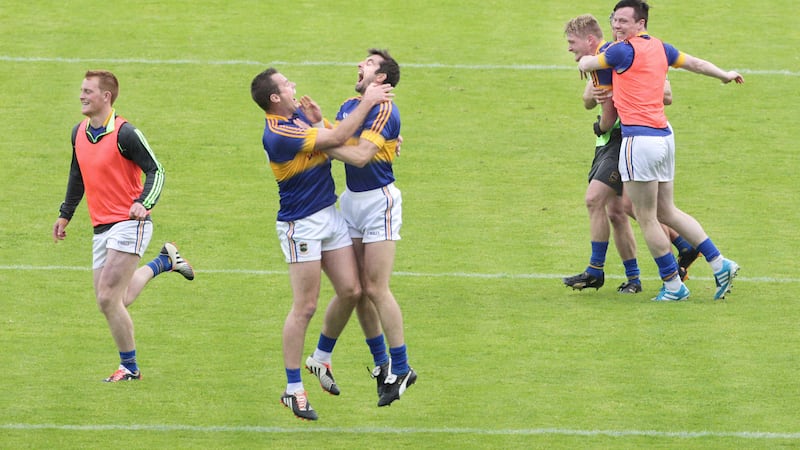 Tipperary celebrate after beating Derry in Saturday's All-Ireland Qualifier at Breffni Park<br />Picture by Margaret McLaughlin &nbsp;&nbsp;