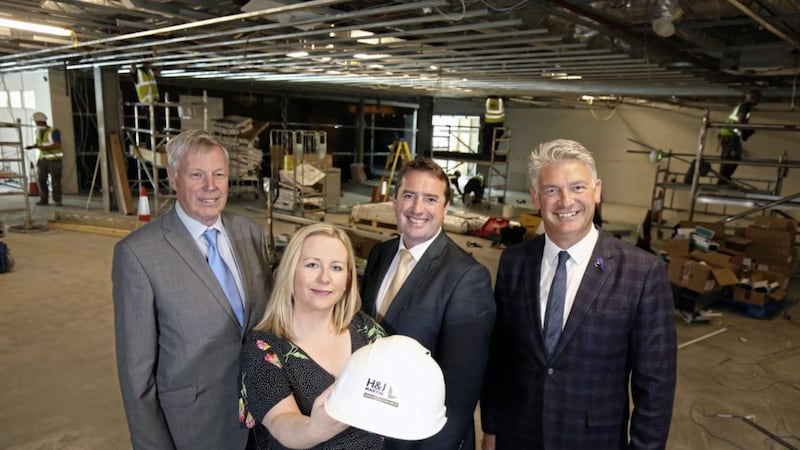 Pictured as work commences on the space are: David Lister, World Duty Free; Joanne Deighan, commercial manager at Belfast City Airport; Kevin O&rsquo;Reilly,business development manager, H&amp;J Martin and Nick Fletcher, managing director of H&amp;J Martin 