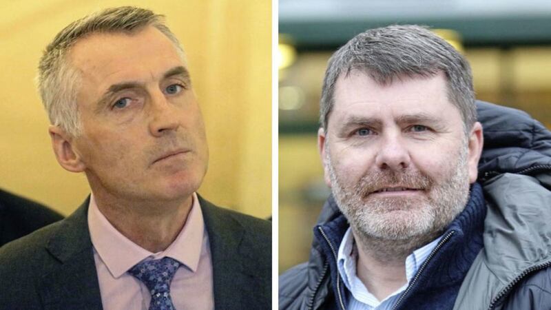 Sinn F&eacute;in National Chairperson Declan Kearney (left) is to be compensated after his personal details were leaked to loyalists while&nbsp;Relatives for Justice director Mark Thompson&nbsp;has also brought a case against police, which has yet to be settled