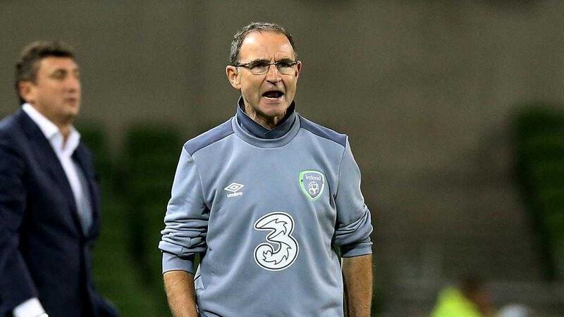 Republic of Ireland manager Martin O'Neill patrols the touchline during the Euro 2016 qualifier against Georgia on Monday night<br />Picture: PA