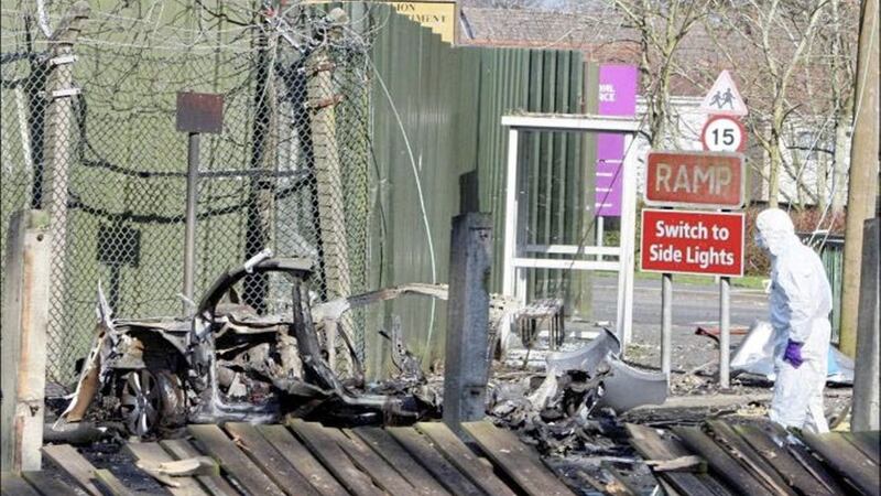 Palace Barracks in Holywood, Co Down, after an ONH car bomb causes extensive damage to the headquarters of MI5 back in 2010. 