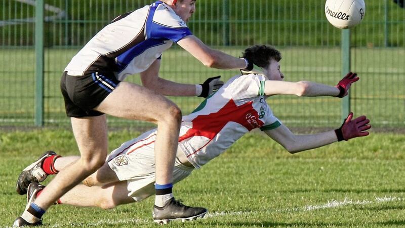 Anton Tohill (in action for St Pat&#39;s, Maghera) could follow in dad Anthony&#39;s footsteps by signing for an AFL team 