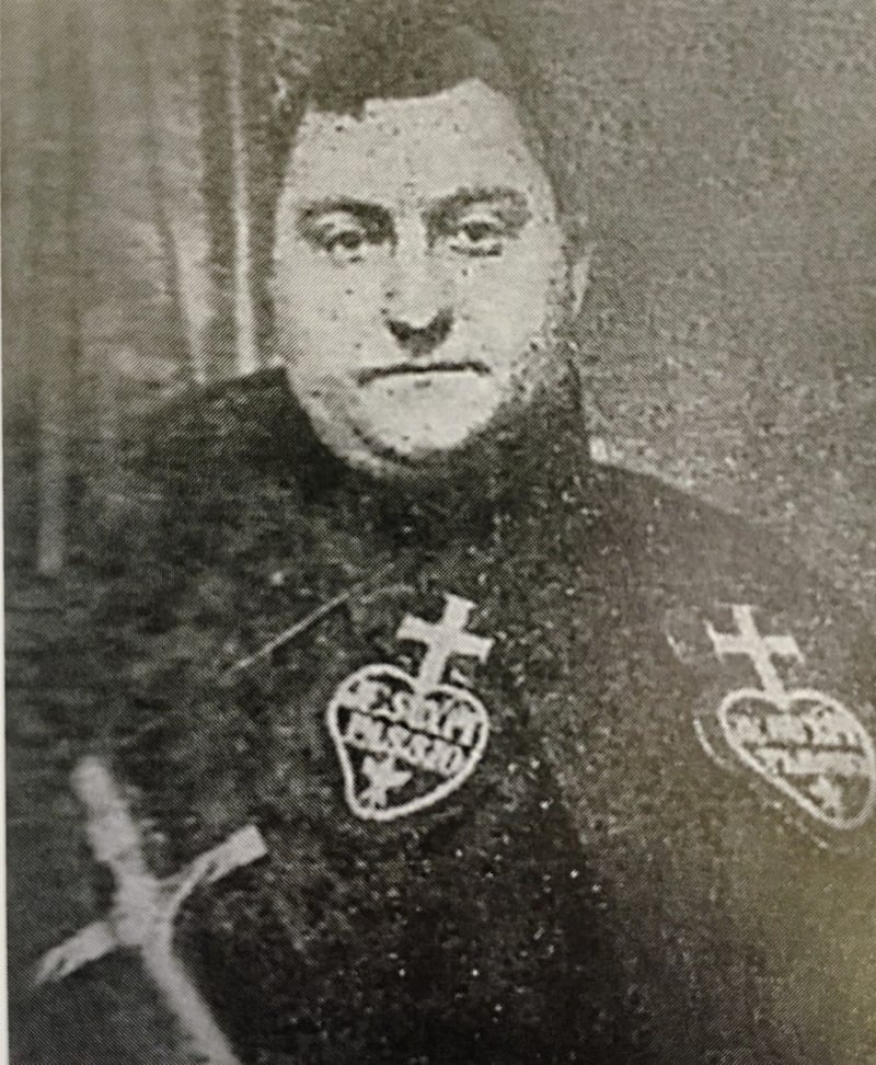 Fr Raphael, one of the pioneering Passionists who arrived at Ardoyne in 1868 to establish the Holy Cross parish. The first church was dedicated in 1869. Picture from Holy Cross Ardoyne, 1869-2019 