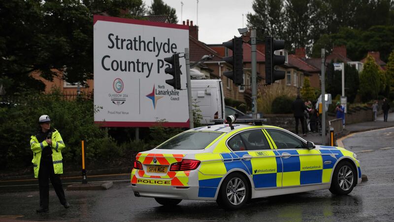 Emergency services at Strathclyde Country Park following a rollercoaster crash at the M&amp;D's amusement park in Motherwell, near Glasgow. Picture by&nbsp;Jane Barlow, Press Association
