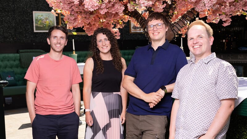 L-R: Tom Walls, Laura Haldane, James Campbell and Patrick McColgan from SciLeads, launching the company’s new BioPharma product.