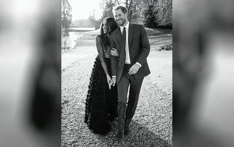 A third official engagement photo released by Kensington Palace of Prince Harry and Meghan Markle. Picture by Alexi Lubomirski 
