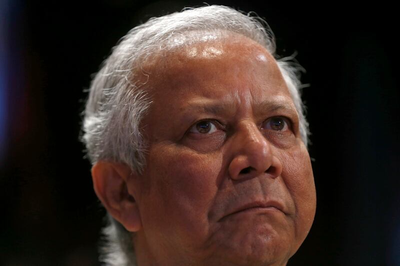 Muhammad Yunus was the focus of of a number of investigations launched by Prime Minister Sheikh Hasina after she came to power in 2008 (Charles Dharapak/AP)