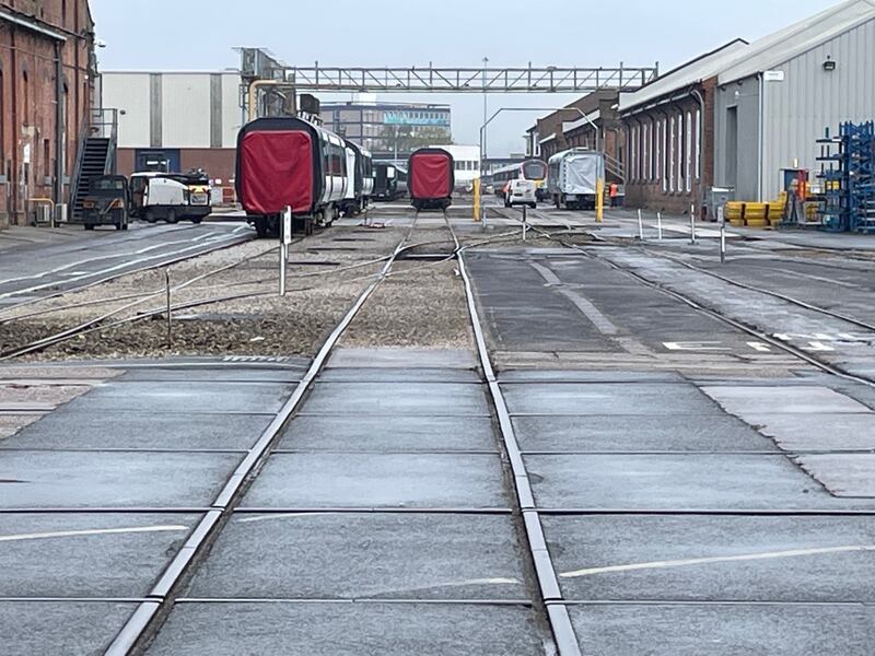 Production lines at the plant have ceased work on new trains
