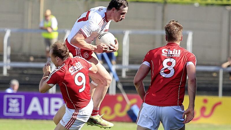 Tyrone&#39;s Colm Cavanagh in action against Cork in the All-Ireland SFc qualifiers. Pic Philip Walsh 