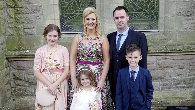 Stephen Totten, pictured with his wife Nola and children Keeley, Odhran and Lara 