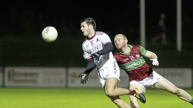 Karl McKaigue in action for Slaughtneil. Picture by Margaret McLaughlin 