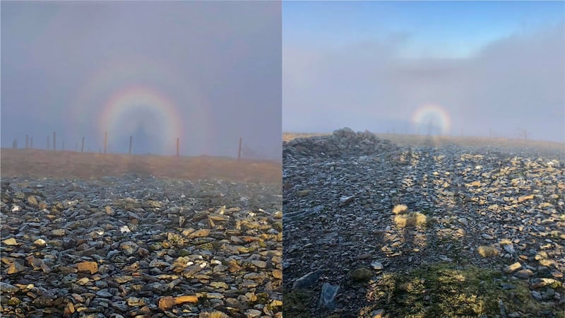 The rare weather quirk was spotted by Liam Roberts on a mountain in North Wales.