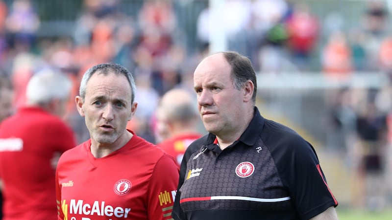 Brian Dooher and Feargal Logan have seen their resources decimated by withdrawals since winning the 2021 All-Ireland title. 