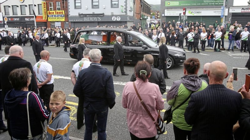 Hundreds of people attended the funeral of republican Bobby Storey. Picture by Mal McCann 