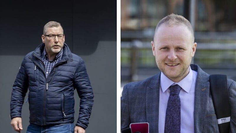 Andrew McDade (left) was represented in the tribunal by loyalist activist Jamie Bryson