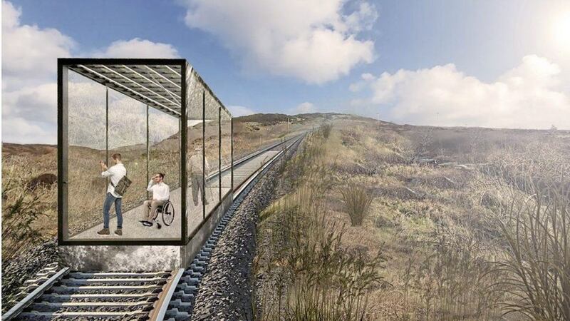A funicular or cable-drawn railway (artist&#39;s impression) will carry visitors up the steep hill to Dunree Fort in Inishowen. 