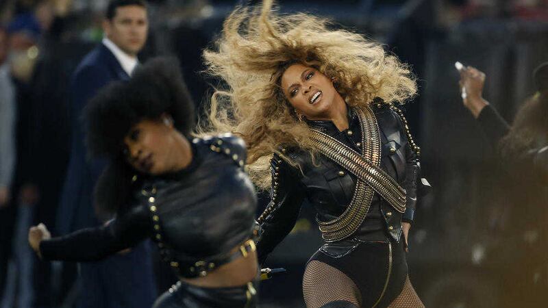 US superstar Beyonce performing at the Super Bowl final. Picture by Matt Slocum, Associated Press
