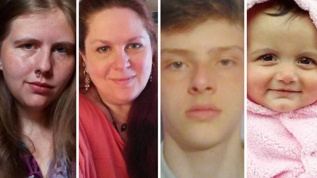 Derrylin fire victims (l-r) Denise Gossett (45), her children Sabrine Gossett (19) and Roman Gossett (16) and Sabrina's 16-month-old daughter Morgana Quinn 